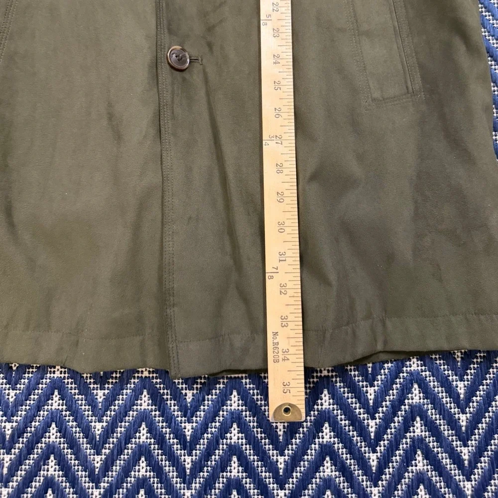 Newport Harbor Faux Suede Car Coat Mens Large Olive Green